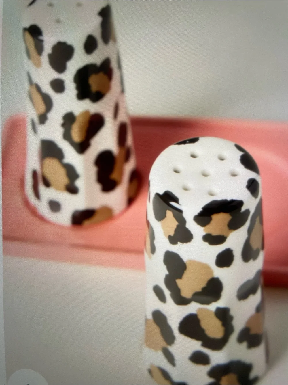 ❤️ ANTHROPOLOGIE Chintzware Leopard Stoneware Salt & Pepper NEW